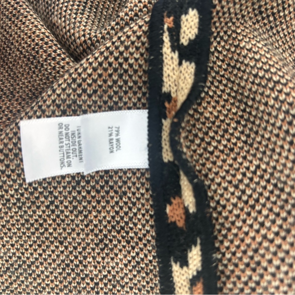 St John leopard animal print wool coat fox fur 12 Large embellished long jacket - Picture 6 of 7